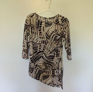 Milano Brown Patterned Top Bias Cut Medium